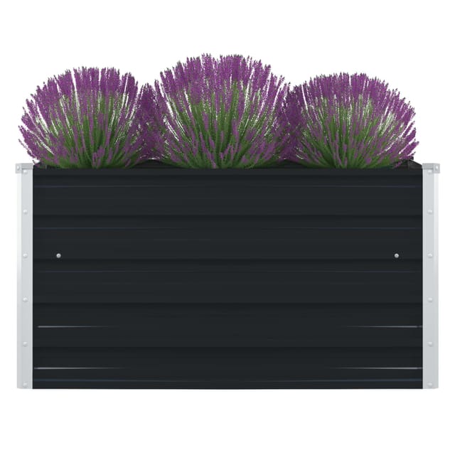 vidaXL Hochbeet 100x100x45 cm Verzinkter Stahl Anthrazit 47024