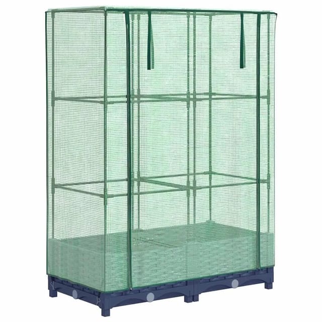 vidaXL Hochbeet mit Gewächshaus-Aufsatz Rattan-Optik 80x40x123 cm 4015824