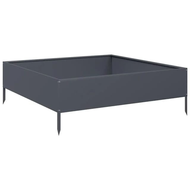 vidaXL Hochbeet Anthrazit 100x100x33,5 cm Stahl 851026