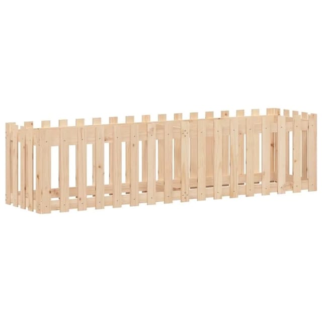 vidaXL Hochbeet Lattenzaun-Design 200x50x50 cm Massivholz Kiefer 832507