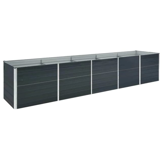 vidaXL Garten-Hochbeet Verzinkter Stahl 400x80x45 cm Anthrazit 47059