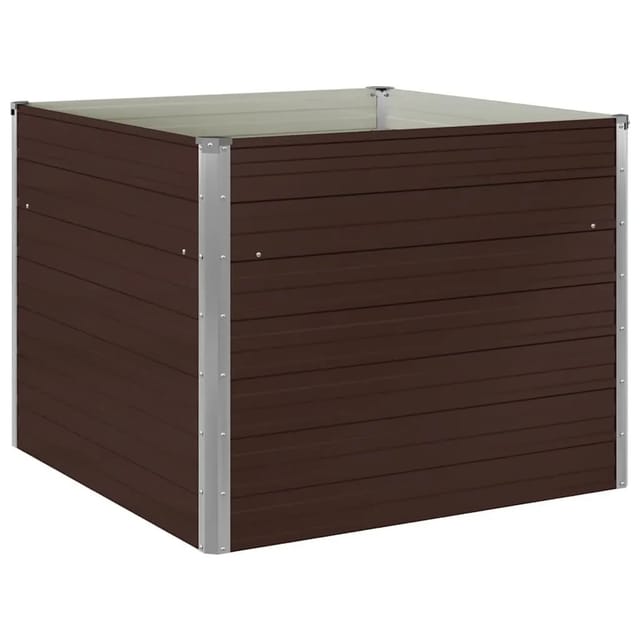 vidaXL Hochbeet Braun 100 x 100 x 77 cm Verzinkter Stahl 45712