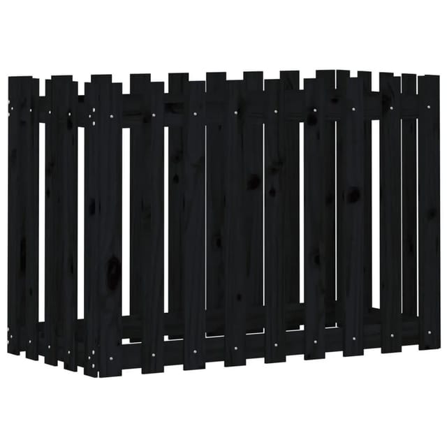vidaXL Hochbeet Latten-Design Schwarz 100x50x70 cm Massivholz Kiefer 832484