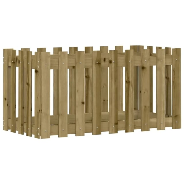 vidaXL Hochbeet Lattenzaun-Design 100x50x50 cm Kiefernholz Imprägniert 832481