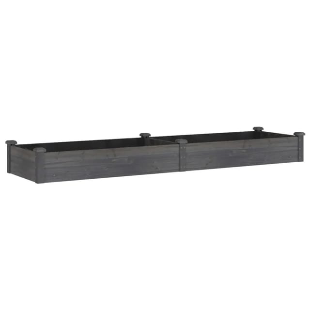 vidaXL Hochbeet mit Einsatz Grau 240x60x25 cm Massivholz Tanne 364300