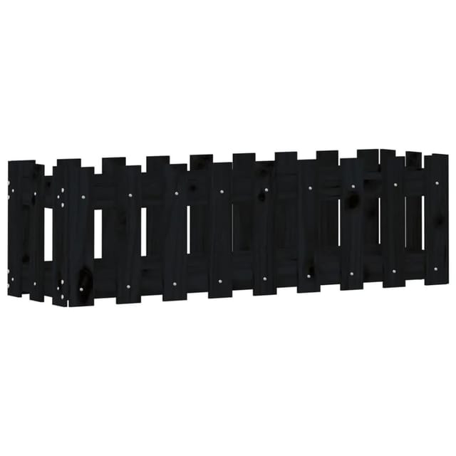 vidaXL Hochbeet Latten-Design Schwarz 100x30x30 cm Massivholz Kiefer 832474