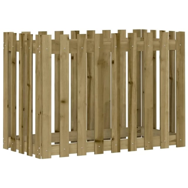 vidaXL Hochbeet Lattenzaun-Design 100x50x70 cm Kiefernholz Imprägniert 832486