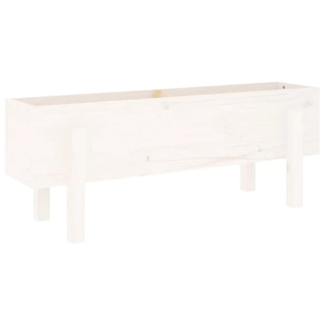 vidaXL Hochbeet Weiß 101x30x38 cm Massivholz Kiefer 825185