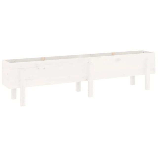 vidaXL Hochbeet Weiß 160x30x38 cm Massivholz Kiefer 825192