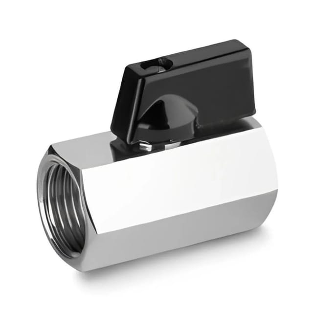 KLASEBO Mini-Kugelhahn 1/2 Zoll Messing verchromt Innengewinde