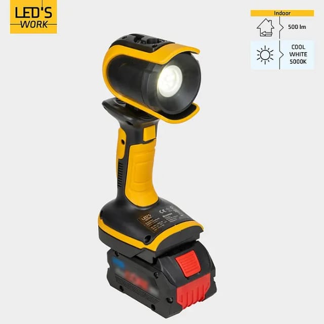 LED's Work Arbeitsleuchte 18 V für Elektrowerkzeuge - 5W 500lm 5000K IP20 IK08