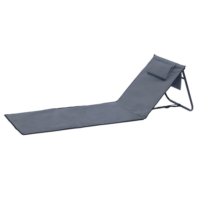 Lex Strandliege Strandmatte Sonnenmatte Badematte Liege Faltbar mit Tasche Anthrazit