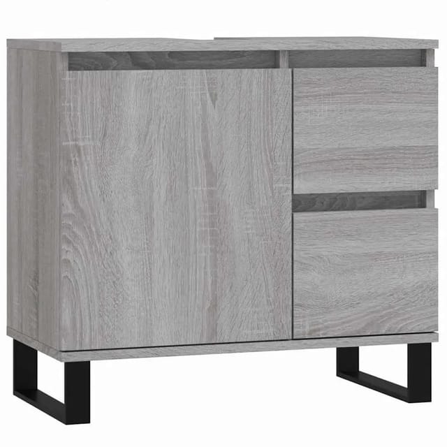 vidaXL Badschrank Grau Sonoma 65x33x60 cm Holzwerkstoff 831618