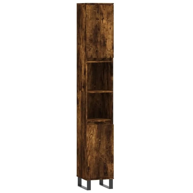 vidaXL Badschrank Räuchereiche 30x30x190 cm Holzwerkstoff 831545