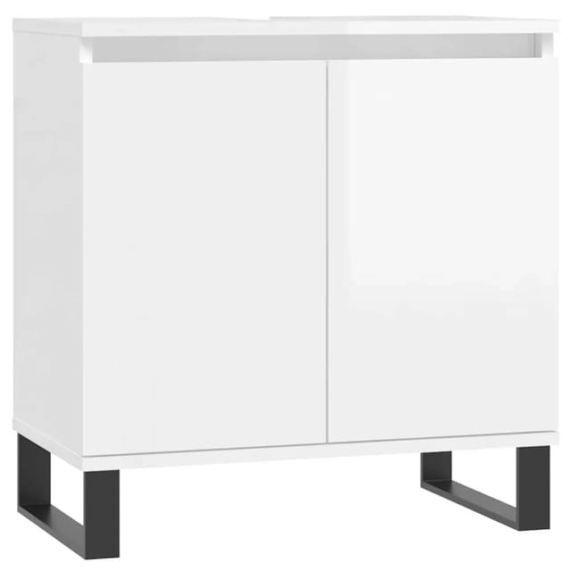 vidaXL Badschrank Hochglanz-Weiß 58x33x60 cm Holzwerkstoff 831590