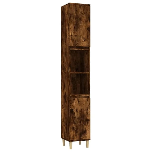 vidaXL Badschrank Räuchereiche 30x30x190 cm Holzwerkstoff 819793
