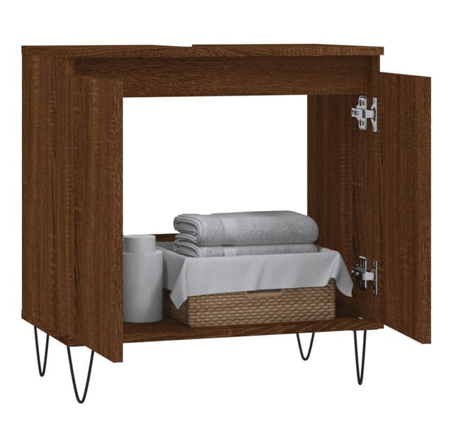 vidaXL Badschrank Braun Eichen-Optik 58x33x60 cm Holzwerkstoff 831587
