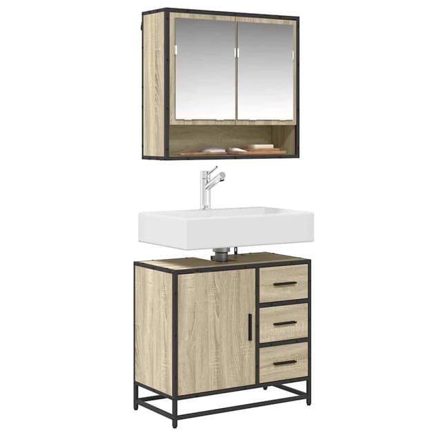 vidaXL Badschrank Sonoma-Eiche 65x33x60 cm Holzwerkstoff 849275