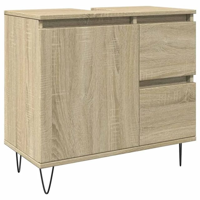 vidaXL Badschrank Sonoma-Eiche 65x33x60 cm Holzwerkstoff 849677