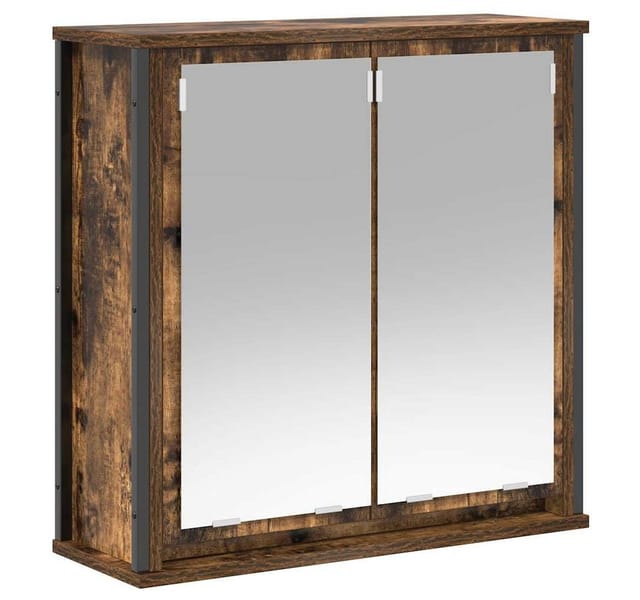 vidaXL Bad-Wandschrank mit Spiegel Räuchereiche 60x21x60 cm 861899