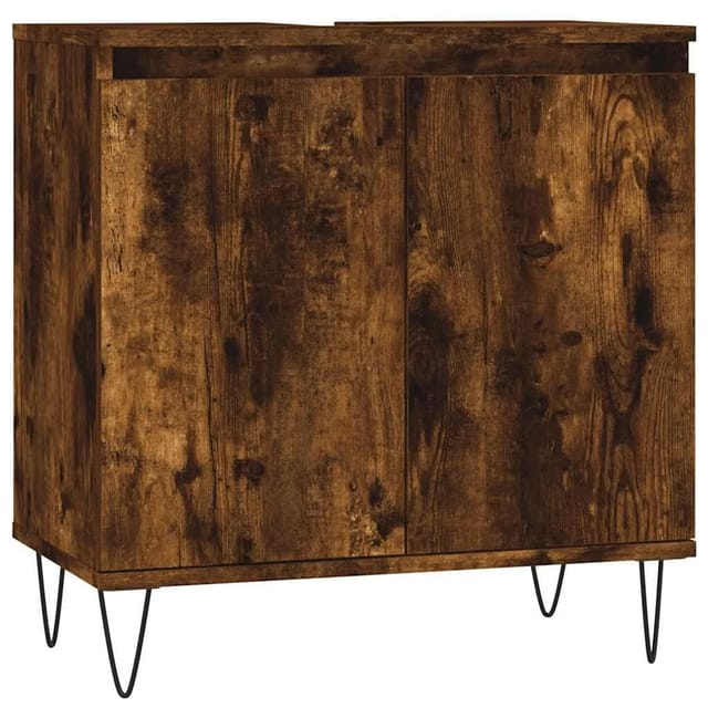 vidaXL Badschrank Räuchereiche 58x33x60 cm Holzwerkstoff 831585
