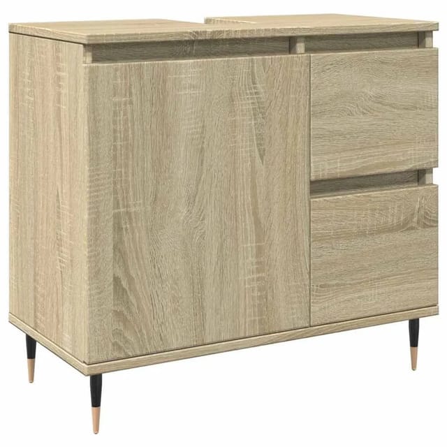 vidaXL Badschrank Sonoma-Eiche 65x33x60 cm Holzwerkstoff 849676
