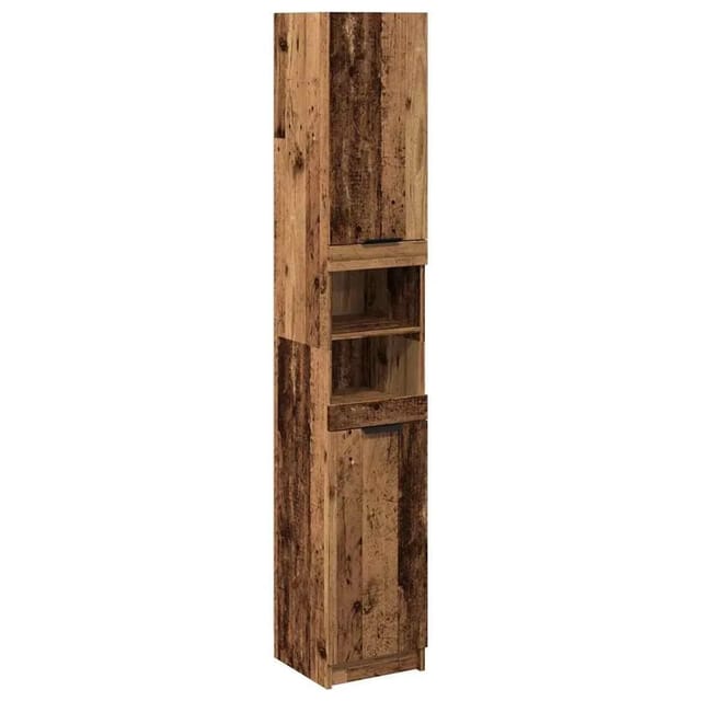 vidaXL Badschrank Altholz-Optik 32x34x188,5 cm Holzwerkstoff 856943
