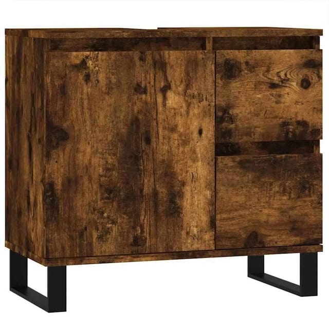 vidaXL Badschrank Räuchereiche 65x33x60 cm Holzwerkstoff 831617