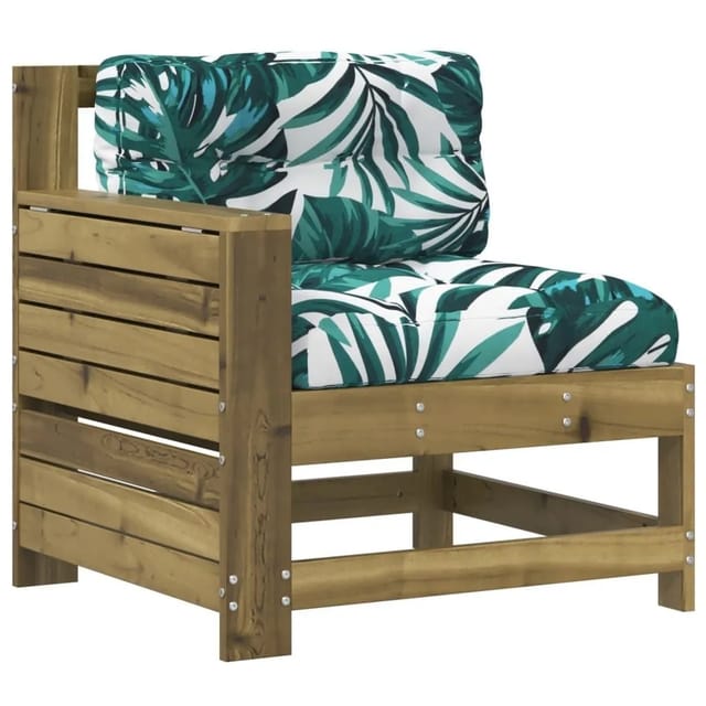 vidaXL Gartensofa mit Armlehne und Kissen Kiefernholz Imprägniert 844918