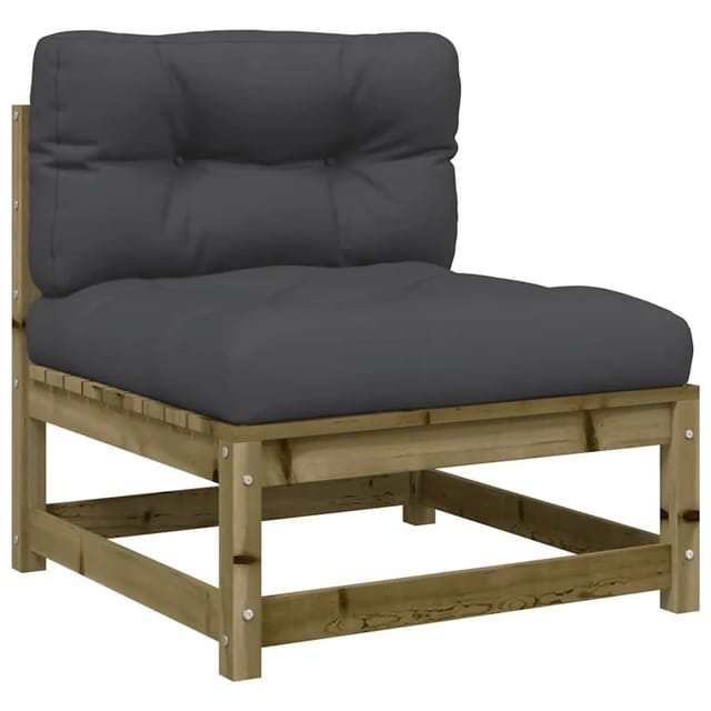 vidaXL Gartensofa ohne Armlehnen mit Kissen Kiefernholz Imprägniert 838084