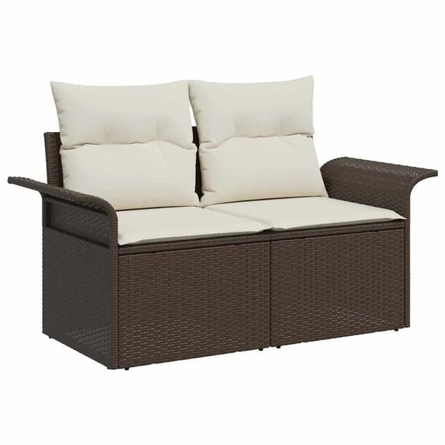 vidaXL Gartensofa mit Kissen Braun 141 x 62 x 69cm Poly-Rattan 42006703