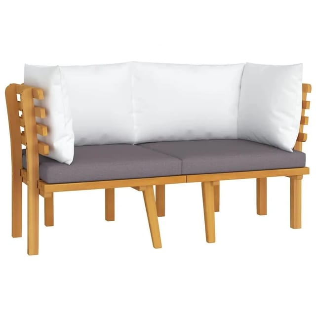 vidaXL 2-Sitzer-Gartensofa mit Kissen Massivholz Akazie 316264