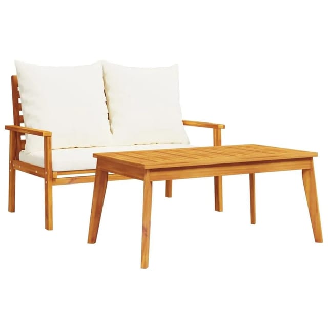 vidaXL Gartensofa-Set mit Kissen Massivholz Akazie 366381