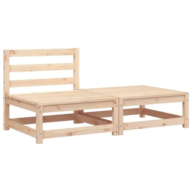vidaXL Gartensofa ohne Armlehnen mit Fußhocker Massivholz Kiefer 837956