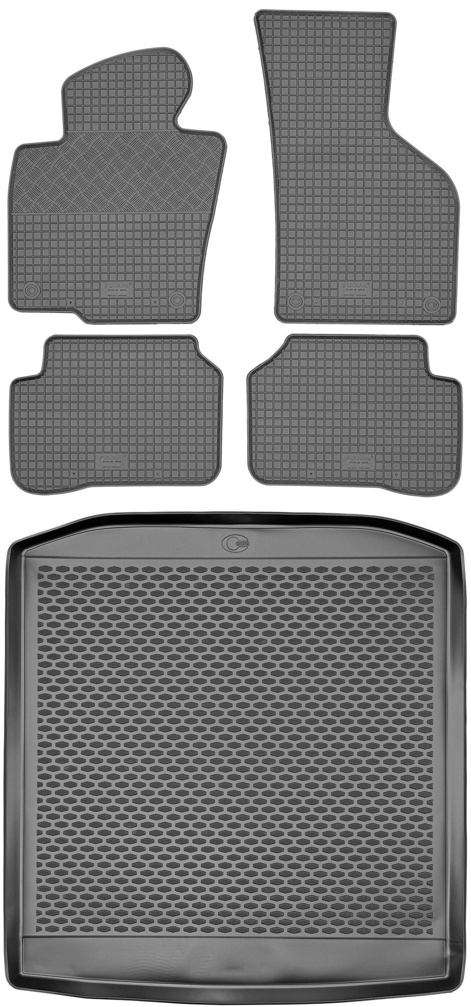 Volkswagen Passat B6 Limousine (2005–2011) – Set: Gummifußmatten + Kofferraummatte