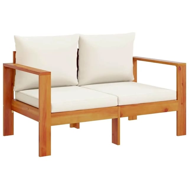 vidaXL Gartensofa mit Kissen 2-Sitzer Massivholz Akazie 367623