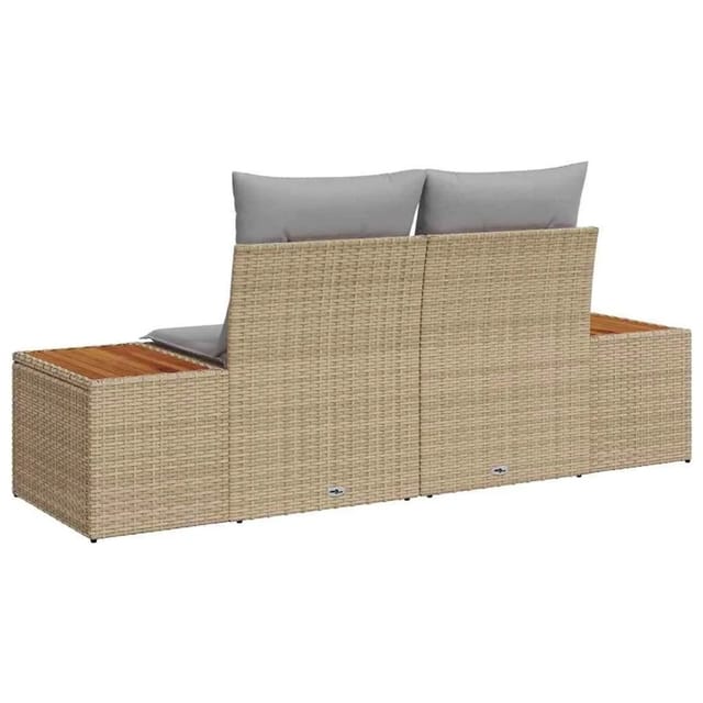 vidaXL Gartensofa Beige 184 x 62 x 85cm Poly-Rattan 42006815