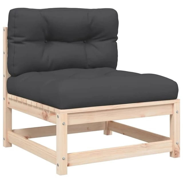 vidaXL Gartensofa ohne Armlehnen mit Kissen Massivholz Kiefer 838077