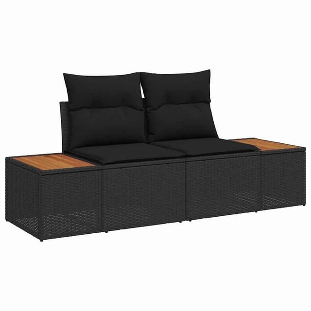 vidaXL Gartensofa Schwarz 184 x 62 x 85cm Poly-Rattan 42006818