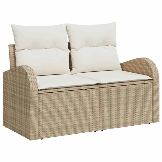 vidaXL Gartensofa Beige 124 x 62 x 69cm Poly-Rattan 42006736