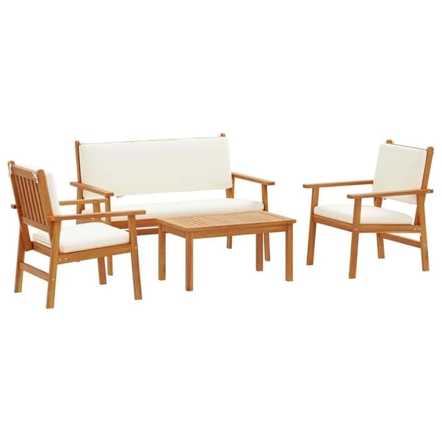 vidaXL Gartensofa-Set 4 Stk Braun 120 x 65,5 x 79 cm Massivholz Akazie 3325227