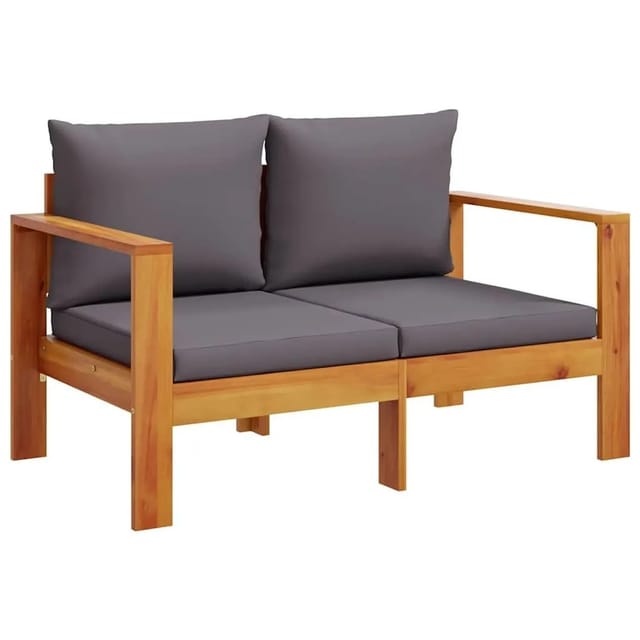 vidaXL Gartensofa mit Kissen 2-Sitzer Massivholz Akazie 367629