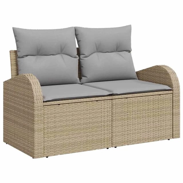 vidaXL Gartensofa Beige 124 x 62 x 69cm Poly-Rattan 42006745