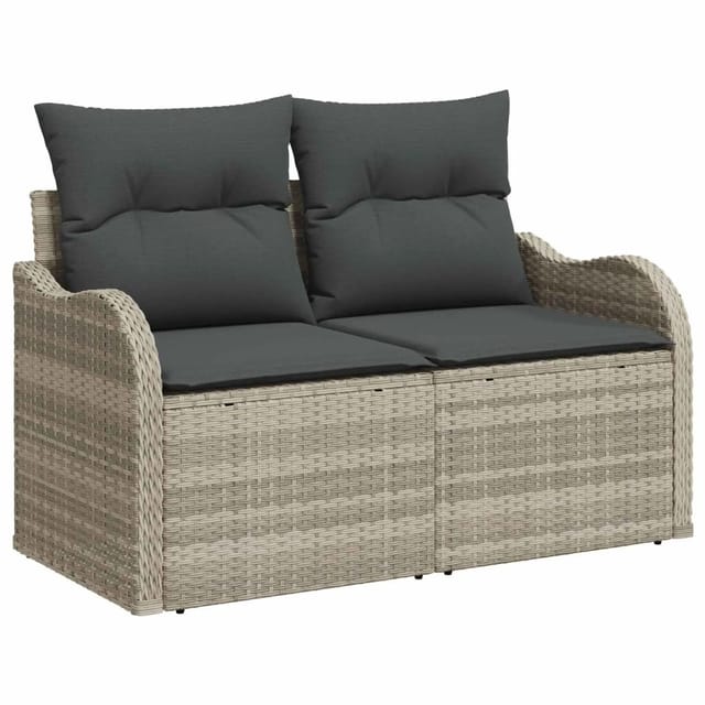 vidaXL Gartensofa Hellgrau 121 x 62 x 69cm Poly-Rattan 42006717