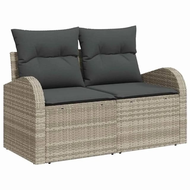 vidaXL Gartensofa Hellgrau 124 x 62 x 69cm Poly-Rattan 42006737