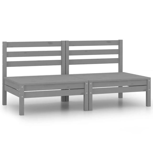 vidaXL 2-Sitzer-Gartensofa Grau Kiefer Massivholz 3082374