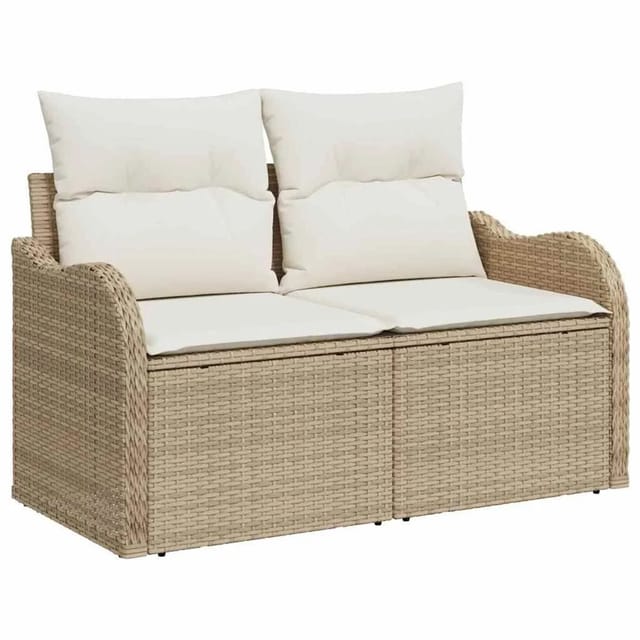 vidaXL Gartensofa Beige 121 x 62 x 69cm Poly-Rattan 42006726