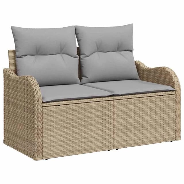 vidaXL Gartensofa Beige 121 x 62 x 69cm Poly-Rattan 42006725