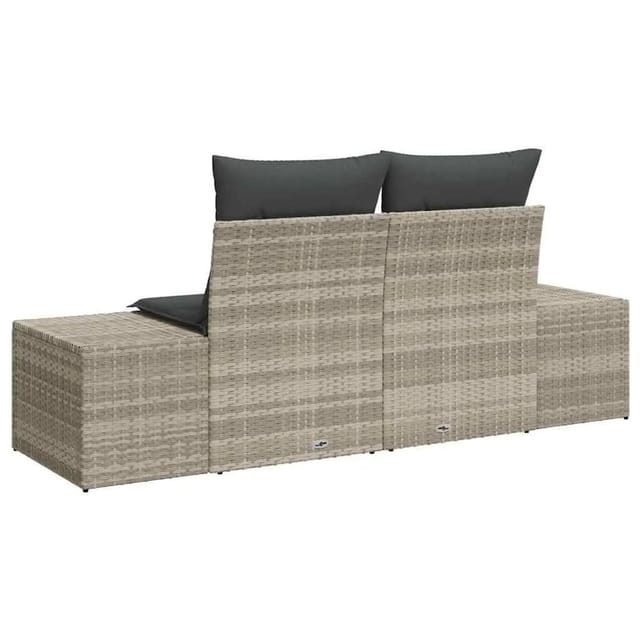 vidaXL Gartensofa mit Kissen Grau 184 x 62 x 69 cm Poly-Rattan 42006807