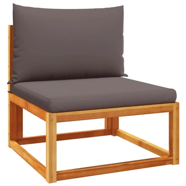 vidaXL Gartensofa ohne Armlehnen mit Kissen Holz Akazie & Rattan 4008173
